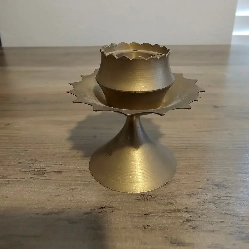 Vintage brass lotus